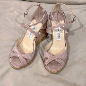 Jimmy Choo Alanah 105 Glittered Woven Espadrille